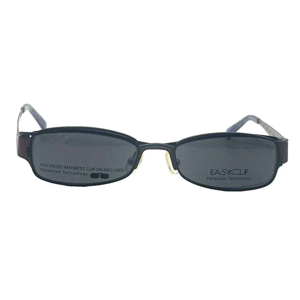 EASYCLIP P6039 RED PURPLE EYEGLASSES FRAMES 49-17-135 AUTHENTIC NEW